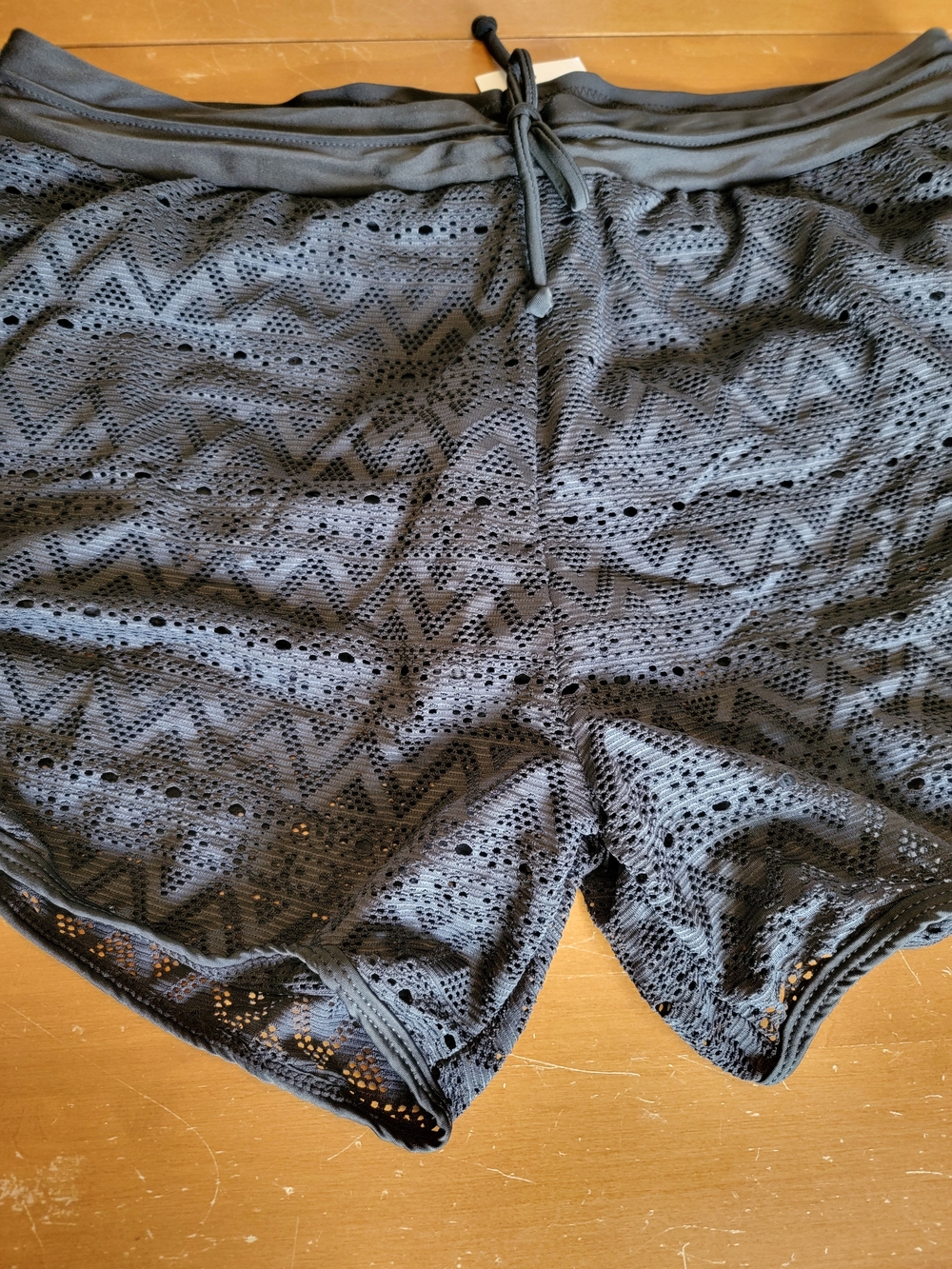 Womens Black Lace Swim Shorts Size 2X NWT